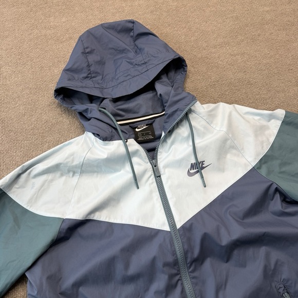 Nike Other - Nike Windrunner Jacket Mens Small Blue Green Hooded Full Zip Lightweight